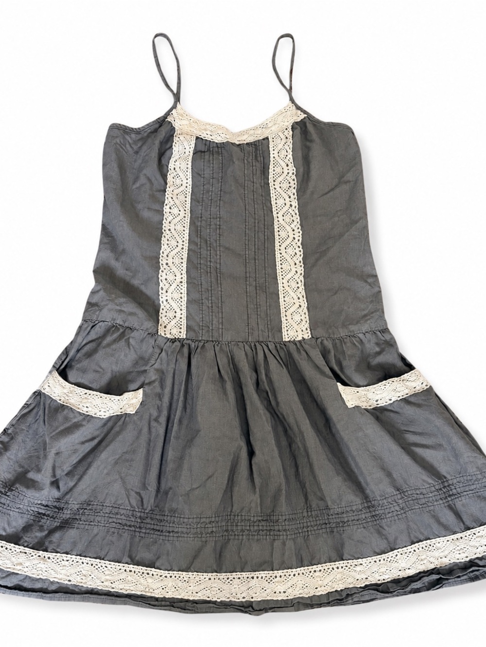 Target Blue and Cream Lace-Trim Dress small